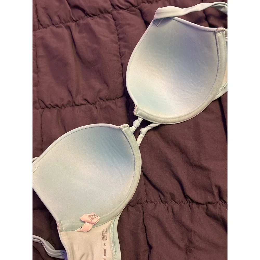 Aerie Bridget Turquoise Pushup Underwire Bikini Top 34D